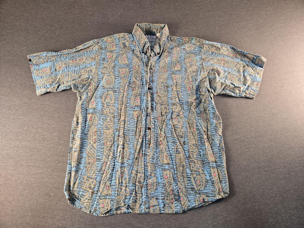 Ozzy Australia Shirt Mens Medium 100% Cotton Button Up Non Toxic Surf 90s Vtg